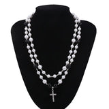 Multilayer Rhinestone Cross Necklace Girl Jewelry