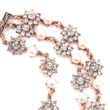 Vintage Simulated Pearls Crystal Choker Necklace Women
