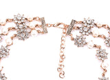 Vintage Simulated Pearls Crystal Choker Necklace Women