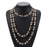 Vintage Simulated Pearls Crystal Choker Necklace Women