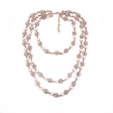 Vintage Simulated Pearls Crystal Choker Necklace Women