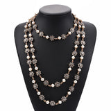 Vintage Simulated Pearls Crystal Choker Necklace Women