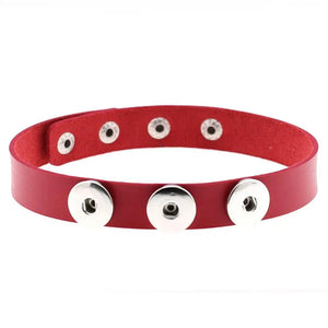 Multi-Color Punk Leather Collar Choker Necklace for Snap Jewelry