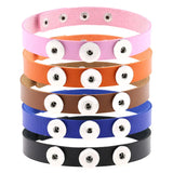 Multi-Color Punk Leather Collar Choker Necklace for Snap Jewelry