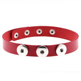 Multi-Color Punk Leather Collar Choker Necklace for Snap Jewelry