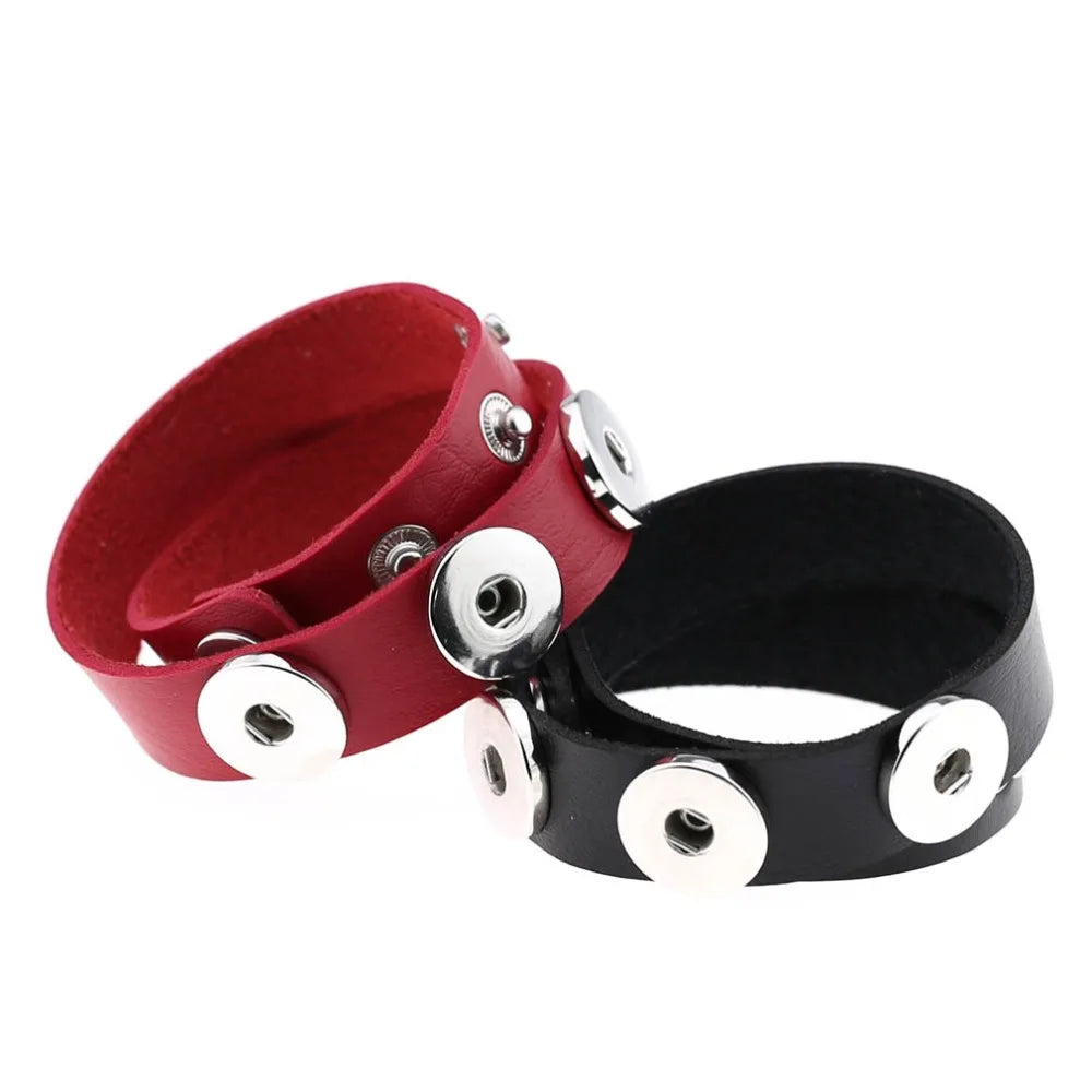 Multi-Color Punk Leather Collar Choker Necklace for Snap Jewelry