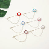 Hijab Pins Pearl Crystal Brooches Chain Floral Scarf Pin 12 Pcs/lot