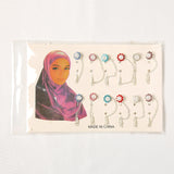 Hijab Pins Pearl Crystal Brooches Chain Floral Scarf Pin 12 Pcs/lot
