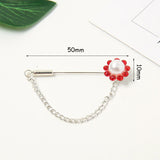 Hijab Pins Pearl Crystal Brooches Chain Floral Scarf Pin 12 Pcs/lot