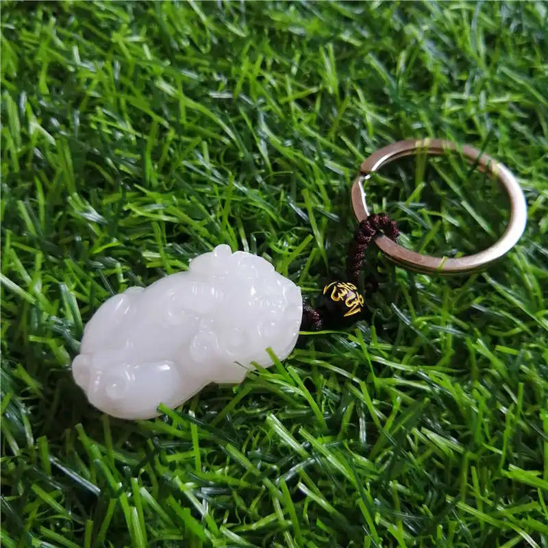 Pixiu Jade KeyChain Fine Jewelry Men Women