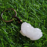 Pixiu Jade KeyChain Fine Jewelry Men Women
