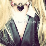 Harajuku Hot Dark Rivet Leather Choker Necklaces