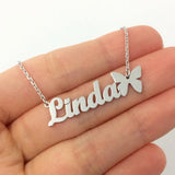 Custom Butterfly Name Necklace for Her