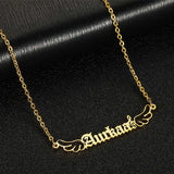 Angel Wings Name Necklaces Stainless Steel Jewelry Necklace