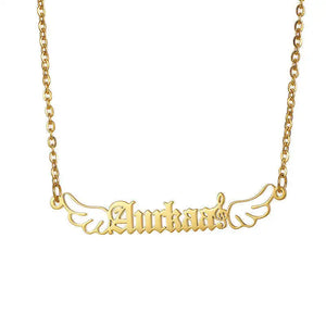Angel Wings Name Necklaces Stainless Steel Jewelry Necklace