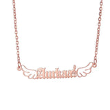 Angel Wings Name Necklaces Stainless Steel Jewelry Necklace