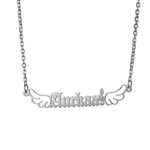 Angel Wings Name Necklaces Stainless Steel Jewelry Necklace