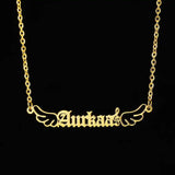 Angel Wings Name Necklaces Stainless Steel Jewelry Necklace