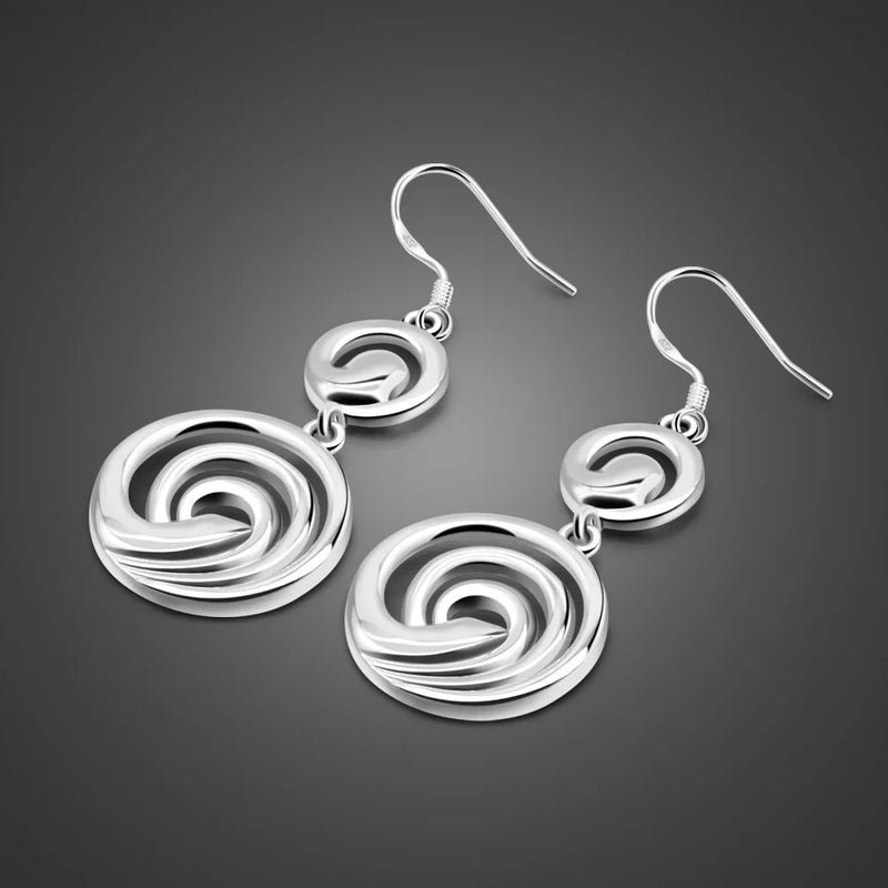 925 Sterling Silver Tai Chi Drop Earrings for Women