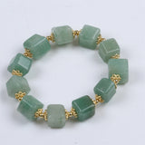 10mm Square Gemstone Beads Bracelet - Natural Stone Jewelry