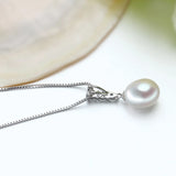 Natural Pearl Pendant Necklace 925 Sterling Silver Jewelry For Women