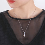 Natural Pearl Pendant Necklace 925 Sterling Silver Jewelry For Women
