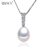 Natural Pearl Pendant Necklace 925 Sterling Silver Jewelry For Women