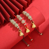 Chalcedony Chinese Character Blessing Charm Bracelets