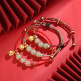 Chalcedony Chinese Character Blessing Charm Bracelets