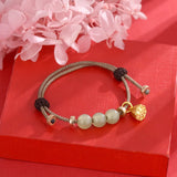 Chalcedony Chinese Character Blessing Charm Bracelets