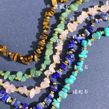 Crystal Beads Strand Bracelet Tiger Eye Lapis Lazuli Gravel Beads