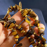 Crystal Beads Strand Bracelet Tiger Eye Lapis Lazuli Gravel Beads