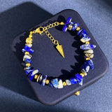 Crystal Beads Strand Bracelet Tiger Eye Lapis Lazuli Gravel Beads