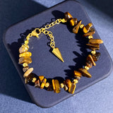Crystal Beads Strand Bracelet Tiger Eye Lapis Lazuli Gravel Beads