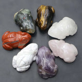 Crystal Healing Frog Statue Carved Crafts Ornament