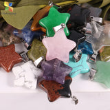 Crystal Quartz Star Pendants Necklaces DIY Gift 25pcs Lot Jewelry Charms Bulk