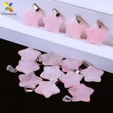 Crystal Quartz Star Pendants Necklaces DIY Gift 25pcs Lot Jewelry Charms Bulk