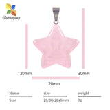 Crystal Quartz Star Pendants Necklaces DIY Gift 25pcs Lot Jewelry Charms Bulk