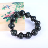 Dark Green Hetian Jade Bracelet Abacus Beads Women Men Nephrite Qing Jades