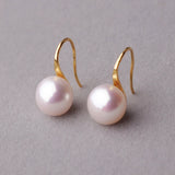 Freshwater Pearl Earrings 925 Sterling Silver Plated Wedding