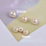Natural Freshwater Round Pearl 4/6mm Large Hole Bead DIY Jewelry