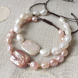 Freshwater Pearl Bracelet Baroque Charm Healing Strand Jewelry