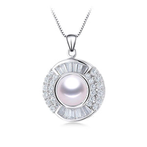 Freshwater Pearl Pendant Necklace 925 Sterling Silver Jewelry For Women