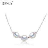 Natural Freshwater Rice Pearl Pendant Multi-bead Necklaces for Women