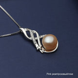 Freshwater Pearl Pendant Necklace 925 Sterling Silver Fine Jewelry for Women