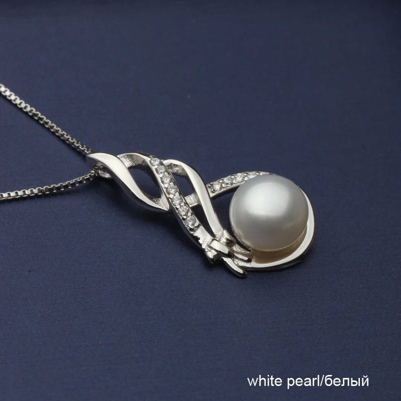Freshwater Pearl Pendant Necklace 925 Sterling Silver Fine Jewelry for Women