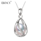 Freshwater Oyster Pearl Necklace Pendant 925 Silver Jewelry