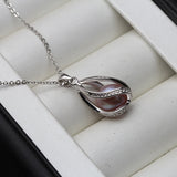 Freshwater Oyster Pearl Necklace Pendant 925 Silver Jewelry