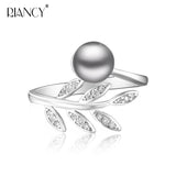 Gray Pearl Leaves Ring for Women Wedding/Party Gift