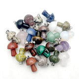24PC Natural Gem Stone Mushroom Pendant CRYSTAL - Jewelry Making Necklace Charm